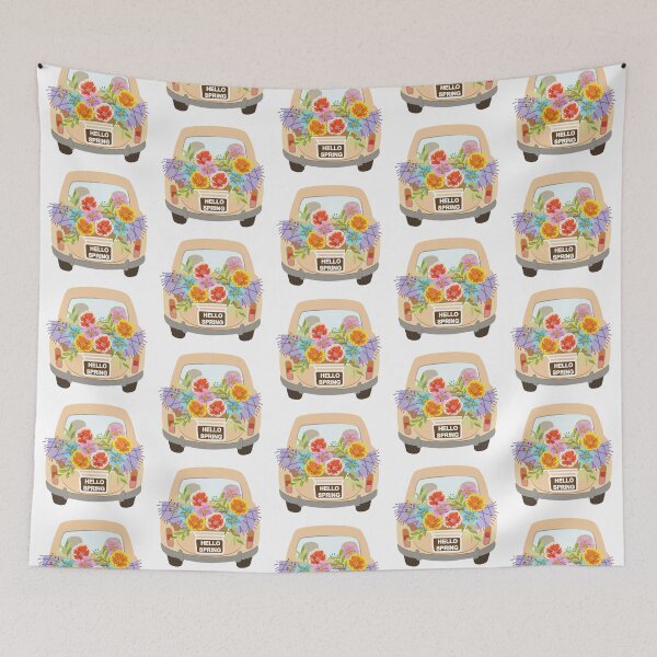 Item preview, Hello Spring Vintage Floral Car designed and sold by Ayesha Saleem.