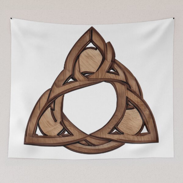 Item preview, "Complex Celtic Trinity Knot in Wooden Gothic Frame: A Design of Dark and Light" designed and sold by 9000MilesToHome.