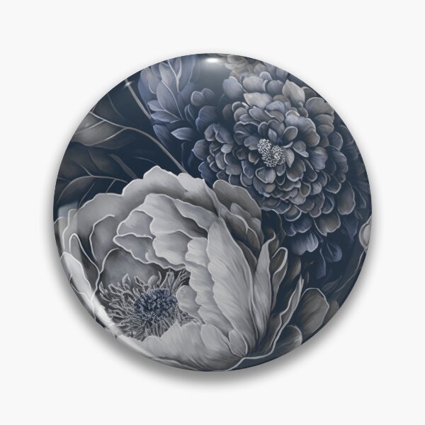 Item preview, Midnight Blue Baroque Large Floral designed and sold by artsandsoul.