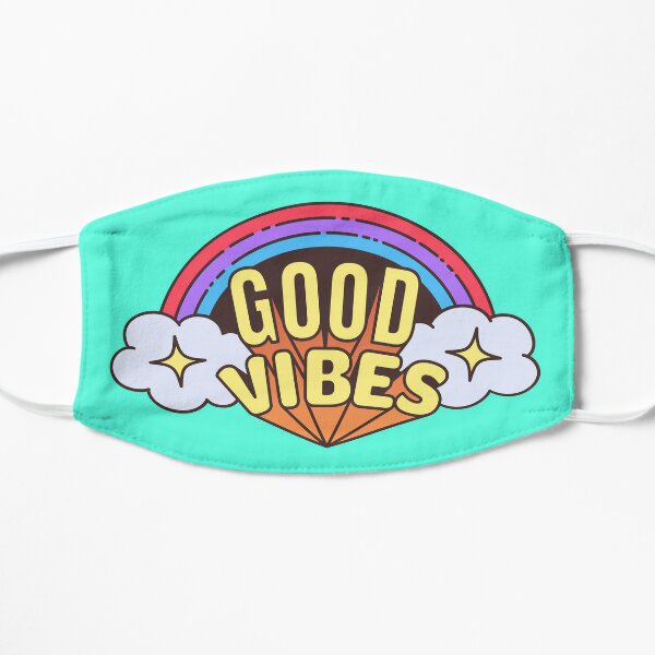 Good Vibes Rainbow Flat Mask