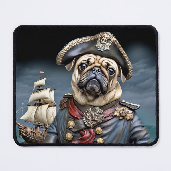 Item preview, Pug Dog Pirate Ship Captain  designed and sold by candiscamera.
