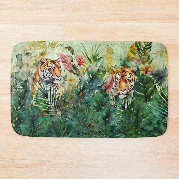 Item preview, Tigers Tropical Jungle Watercolor Art designed and sold by artsandsoul.