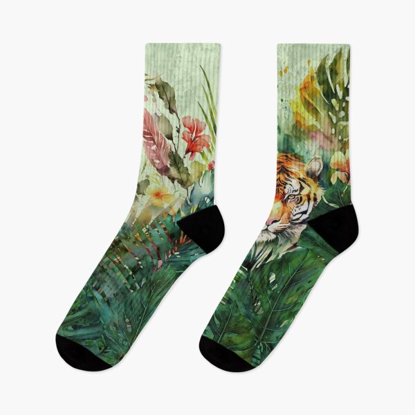Item preview, Tigers Tropical Jungle Watercolor Art designed and sold by artsandsoul.