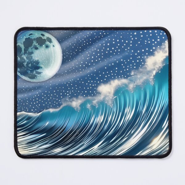 Item preview, Midnight Tidal wave, ink drawing, Ai Generated Art designed and sold by ACC .