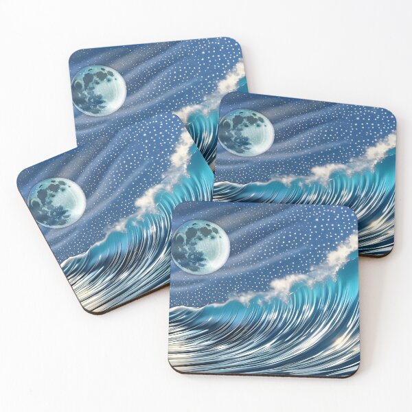 Item preview, Midnight Tidal wave, ink drawing, Ai Generated Art  designed and sold by ACC .