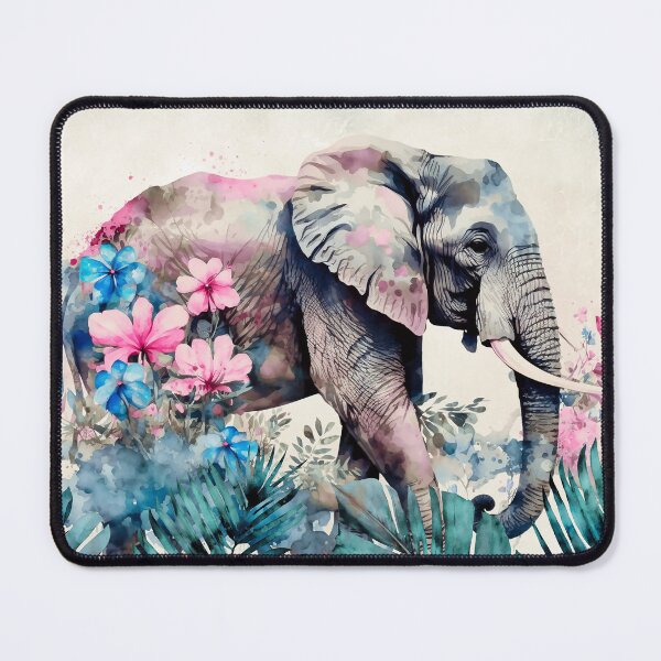 Item preview, Elephants Tropical Garden Pastel Colored Watercolor Art designed and sold by artsandsoul.