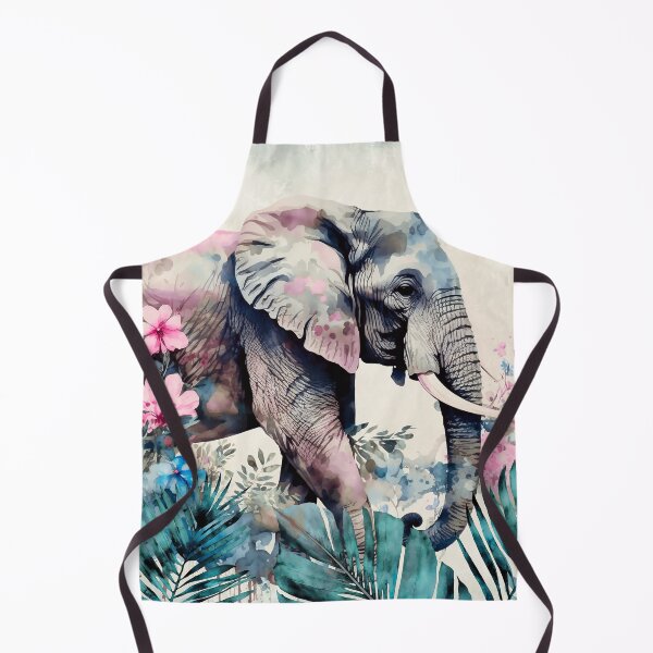 Item preview, Elephants Tropical Garden Pastel Colored Watercolor Art designed and sold by artsandsoul.