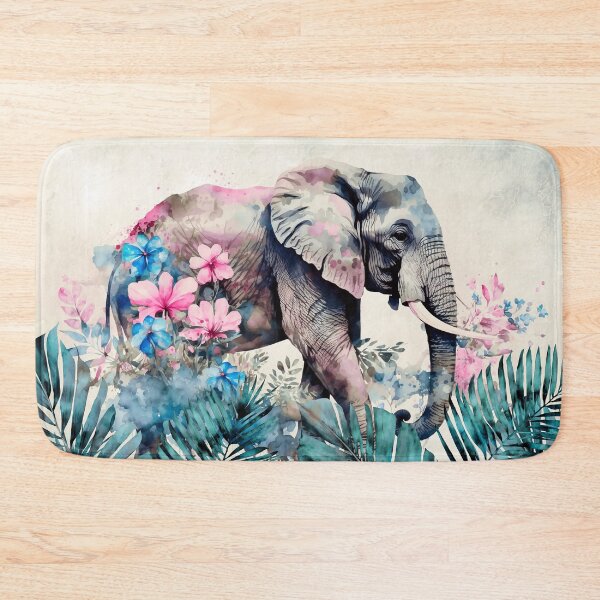 Item preview, Elephants Tropical Garden Pastel Colored Watercolor Art designed and sold by artsandsoul.