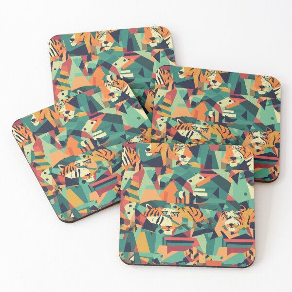 Item preview, Camouflaged Tiger Geometric Pattern designed and sold by voidcrow.