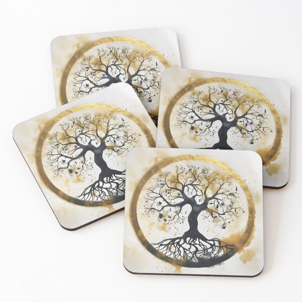 Item preview, Celtic Pagan Wiccan Tree of Life in Black and Gold designed and sold by CGSGraphics.
