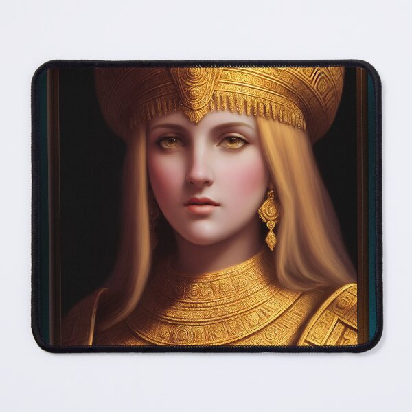 Item preview, The Golden Elegant Queen Of Sandoria Fantasy AI Concept Art by Xzendor7 designed and sold by Xzendor7 Digital Art Creations.