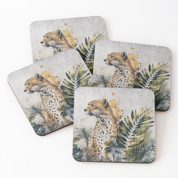 Item preview, Cheetah Jungle Wildlife Watercolor Art designed and sold by artsandsoul.