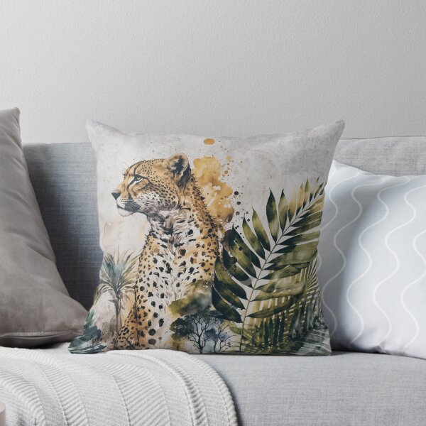 Item preview, Cheetah Jungle Wildlife Watercolor Art designed and sold by artsandsoul.