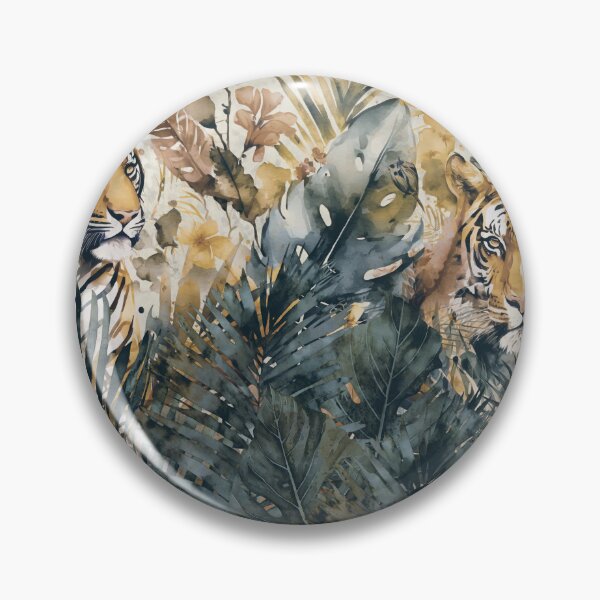 Item preview, Tigers Tropical Jungle Watercolor Art Moody Colors designed and sold by artsandsoul.