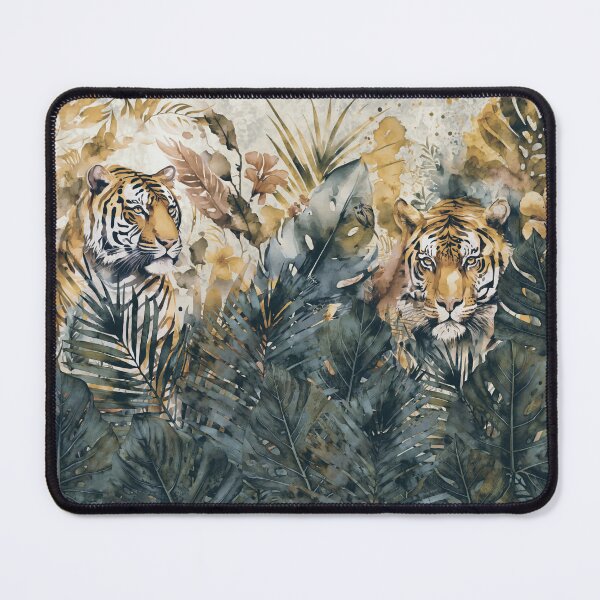 Item preview, Tigers Tropical Jungle Watercolor Art Moody Colors designed and sold by artsandsoul.