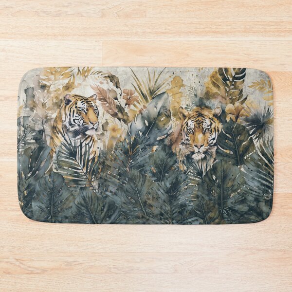 Item preview, Tigers Tropical Jungle Watercolor Art Moody Colors designed and sold by artsandsoul.