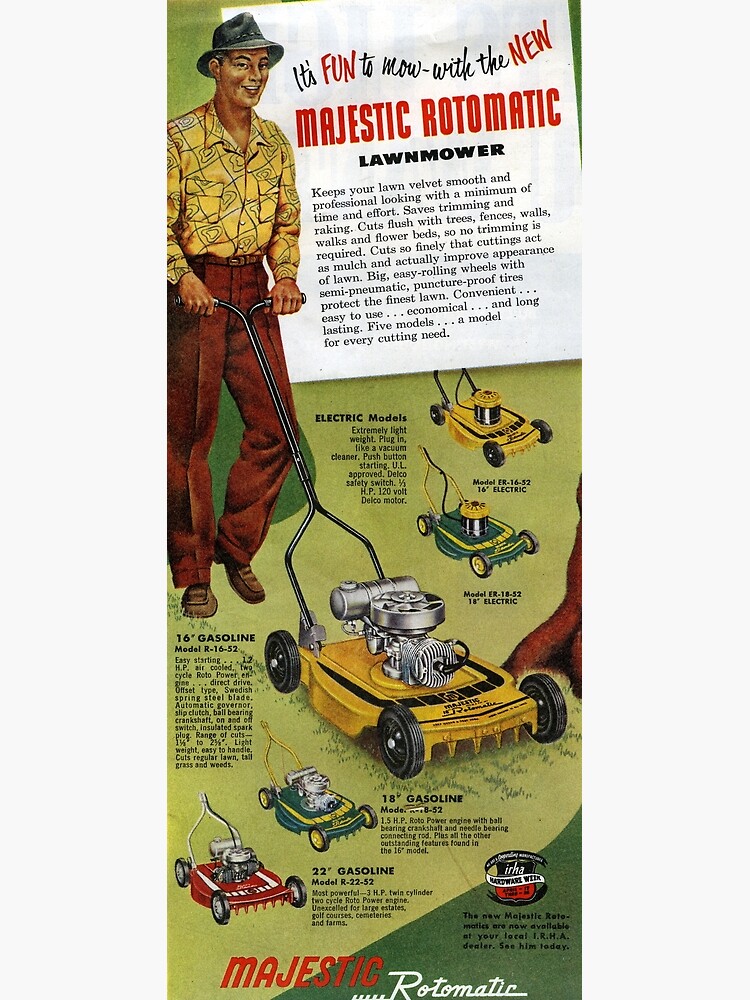 1950 Vintage ad Long Life Rotary Power Mower retro Tool Green Art 03/02/23