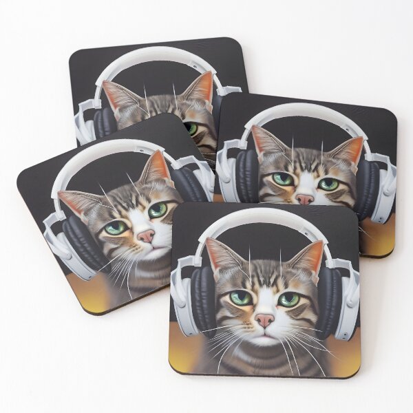 Item preview, Hip Headphone Cat designed and sold by Steeshirts.