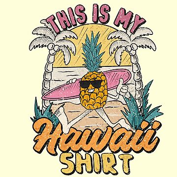 Lekrock Shop This Is My Hawaiian Shirt, Dabbing Pineapple, Tropical Summer Tee Sticker