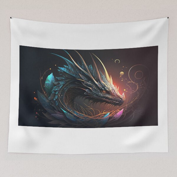 Item preview, Abstract Chinese Dragon Face Art designed and sold by PeteRascal.