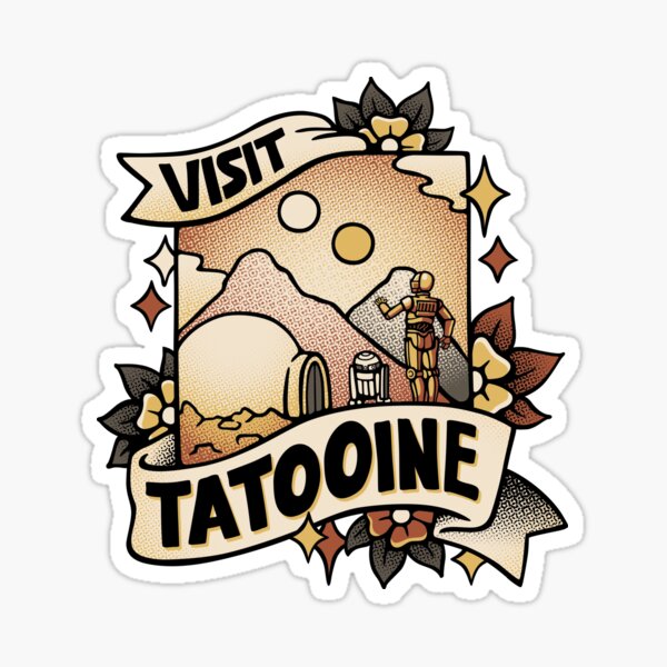 Vista previa del artículo con la obra «Visita Tatooine Tattoo Black de Tobe Fonseca», diseñado y vendido por Tobe Fonseca®.