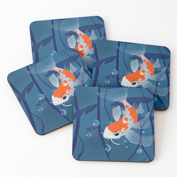 Artikelvorschau, Koi-Fische im blauen Garten entworfen und verkauft von Grey-Lilly.
