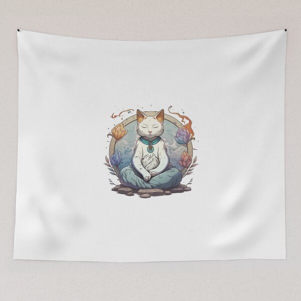 Item preview, Meditation Meow Cat designed and sold by inspireartistry ⭐⭐⭐⭐⭐.