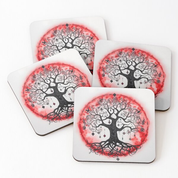 Item preview, Gothic Celtic Pagan Wiccan Tree of Life in Black and Red designed and sold by CGSGraphics.
