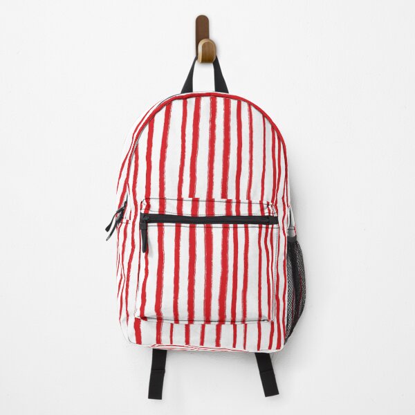 Item preview, White and Red, Vertical, Free Hand Stripes  designed and sold by OneThreeSix.