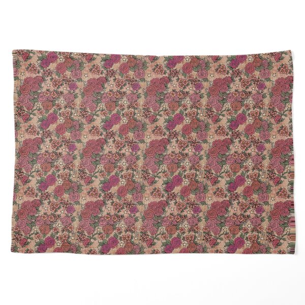 Roses and Stars on Rusty Cream Background Pet Blanket