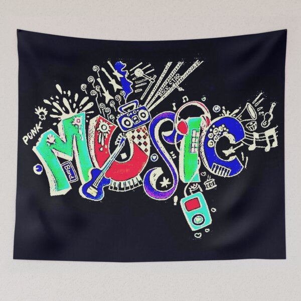 Item preview, Music black , colorful text designed and sold by Vesna7791.
