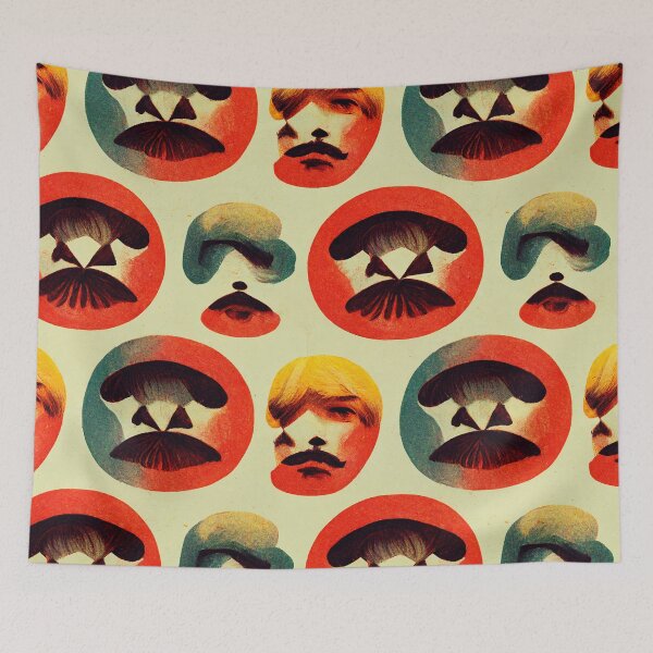 Item preview, Retro colors and shapes vintage colorful pattern designed and sold by HappyTrippy.