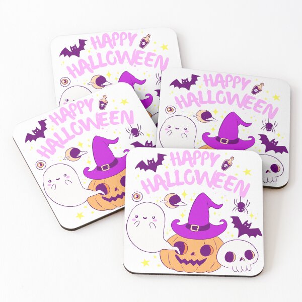 Item preview, Happy halloween Cute spooky witch pumpkin with a ghost friend designed and sold by Yarafantasyart.