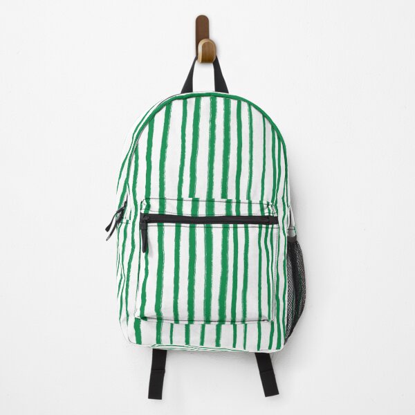 Item preview, White and Green, Vertical, Free Hand Stripes designed and sold by OneThreeSix.
