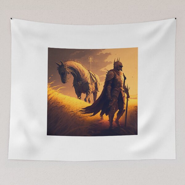 Item preview, Golden Knight and His Horse Walking in the Golden Field designed and sold by Markooz85.