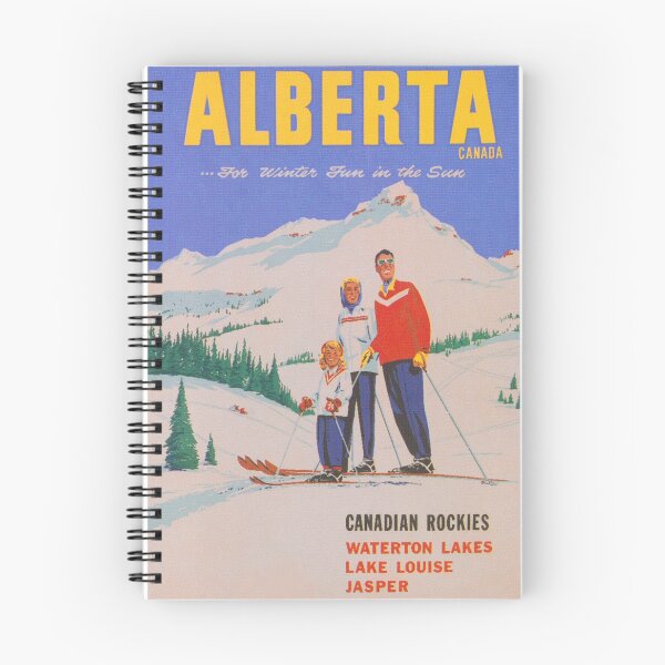 Item preview, Alberta, Canada Vintage Ski Travel Poster designed and sold by vintagevivian.