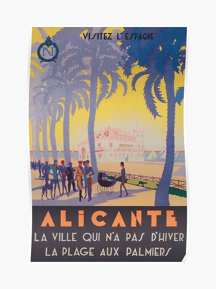 Alicante Spain Vintage Travel Poster Poster