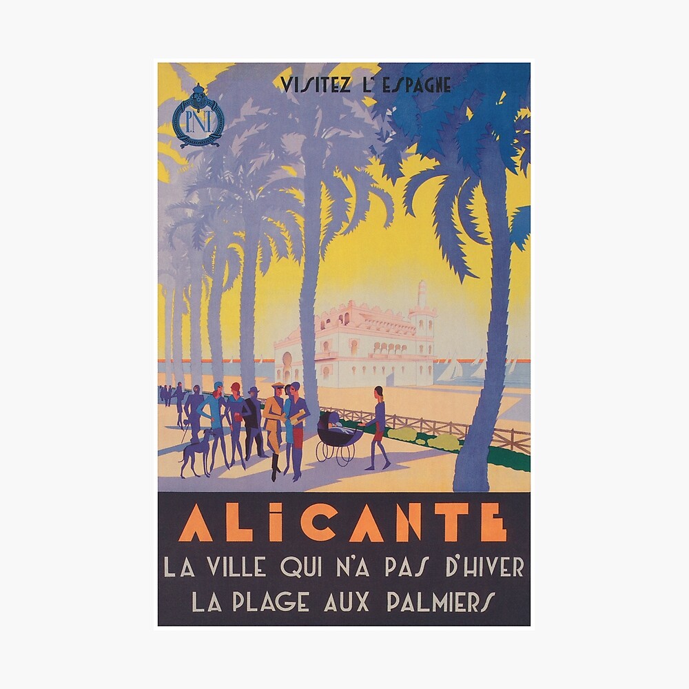 French Air Riviera Beach print Art Vintage Travel canvas
