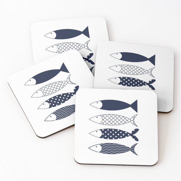 Item preview, four flat fishes with different pattern designed and sold by Ijjul322.