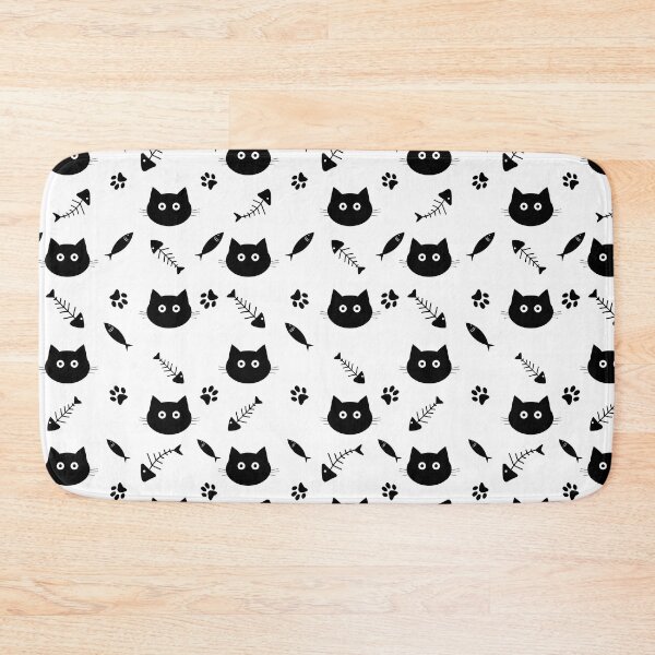Item preview, black cat seamless pattern designed and sold by Ijjul322.