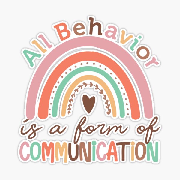 All Behavior Is A Form Of Communication BCBA Gifts All Behavior is A Form  of Communication ABA Bcba Gifts RBT Throw Pillow, 16x16, Multicolor