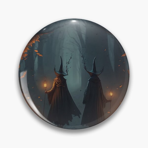 Item preview, Witches in Black Cloaks in a Dark Gloomy Forest, Gloomy Dramatic Background designed and sold by Markooz85.