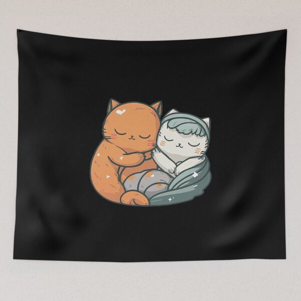 Item preview, Cozy Kittens Heartwarming Image of Two Uwu Cats in Bed designed and sold by DHNY.