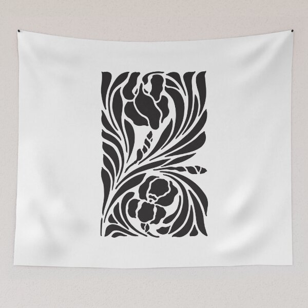 Item preview, Art Nouveau Irises, Black designed and sold by BohoHoosier.