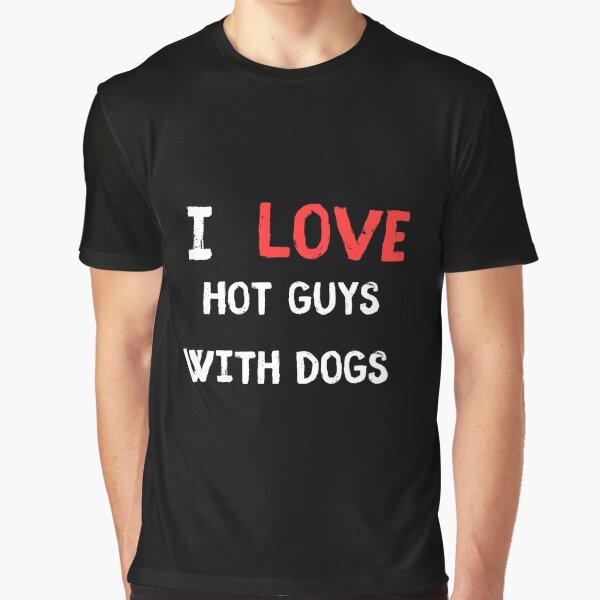 Vista previa del artículo con la obra «Me encantan los chicos calientes con perros», diseñado y vendido por manandi1.