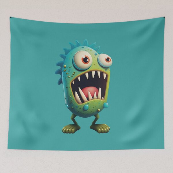 Item preview, Green and Blue Cute Monster designed and sold by RailoImage.