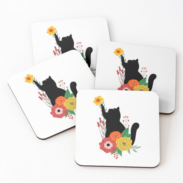 Item preview,  Black Cat With Flowers designed and sold by Imaginarium Design.