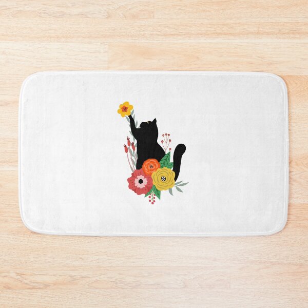 Item preview,  Black Cat With Flowers designed and sold by Imaginarium Design.