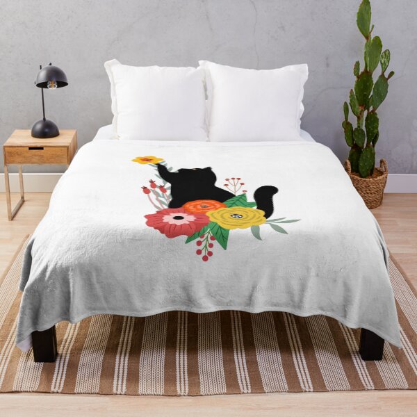Item preview,  Black Cat With Flowers designed and sold by Imaginarium Design.