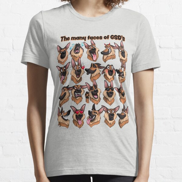 The Many Faces of GSD's emojis Essential T-Shirt